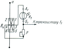 Рис. 2. Схема подключения переключателя режимов работы автоматического регулятора (В3)